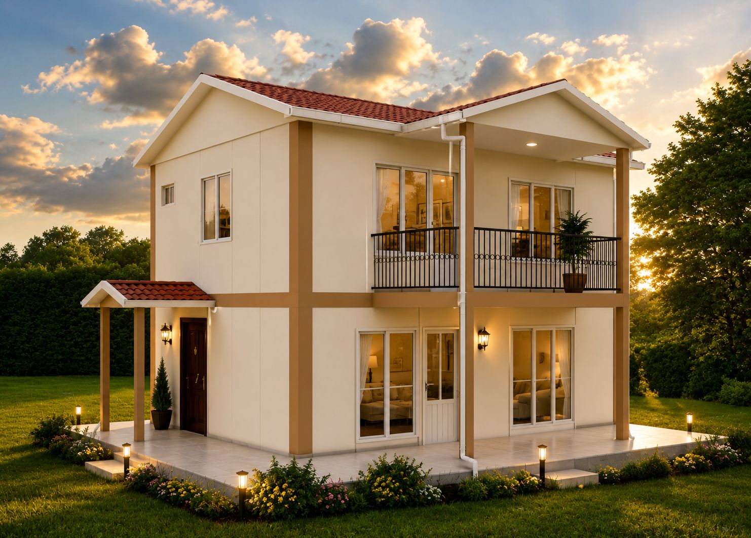 93m² İki Katlı Prefabrik Ev